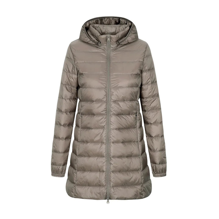 Damen Langer Winter Puffer Mantel | Abnehmbare Kapuze