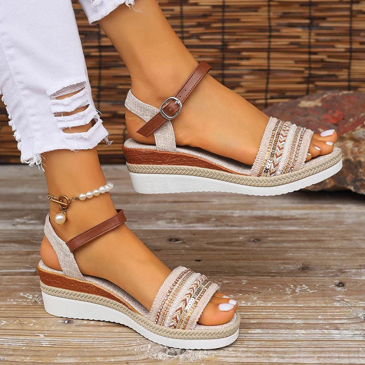 Damen Sandalen | Keilabsatz Riemen