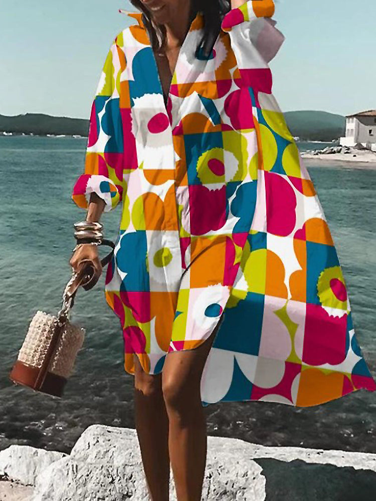 Damen Kleid | Print Lockeres Sommer Midi
