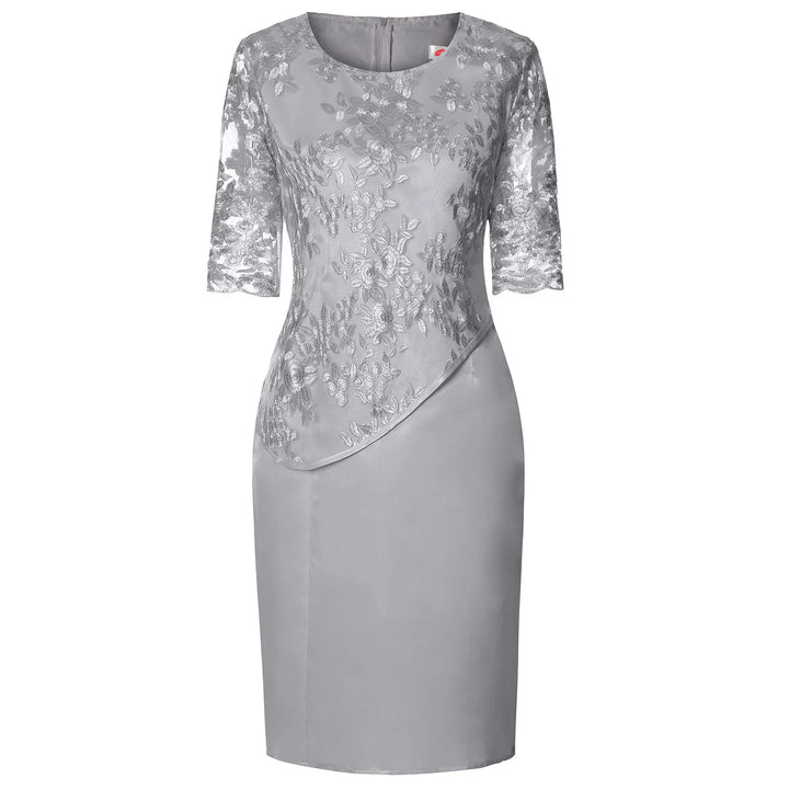 Damen Kleid | Rundhals Spitze Stil Midi
