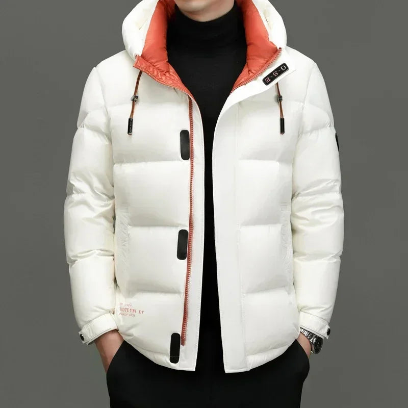 Kastenförmige Gesteppte Puffer Jacke Für Herren | Kapuzen Design