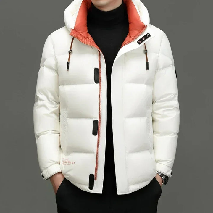 Kastenförmige Gesteppte Puffer Jacke Für Herren | Kapuzen Design