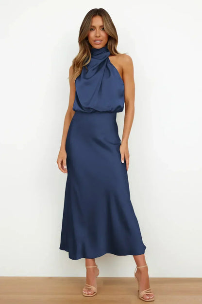 Damen Kleid | Halterhals Drapiert Midi