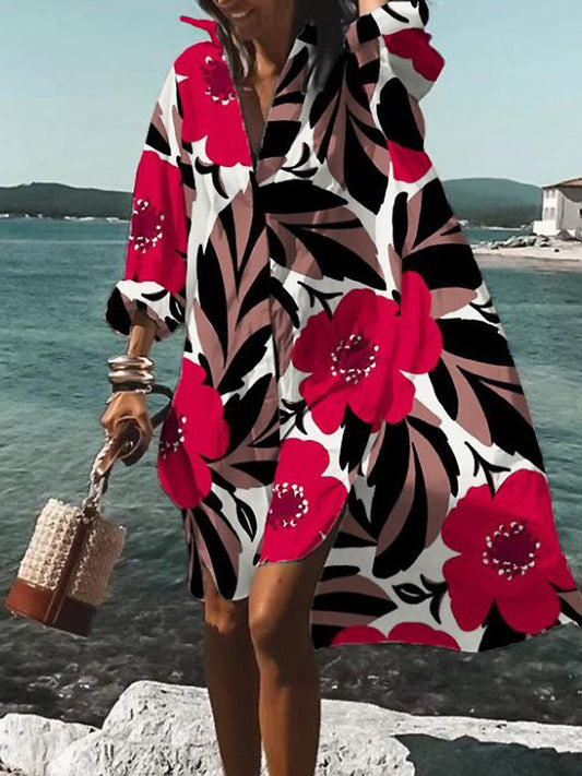 Damen Kleid | Print Lockeres Sommer Midi