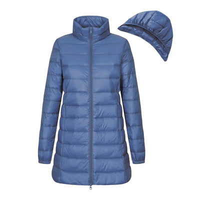 Damen Langer Winter Puffer Mantel | Abnehmbare Kapuze