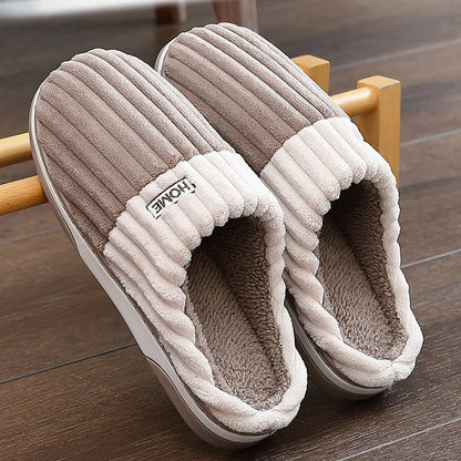 Hausschuhe Herren Winter Gestreift | Indoor Slip On für Zuhause