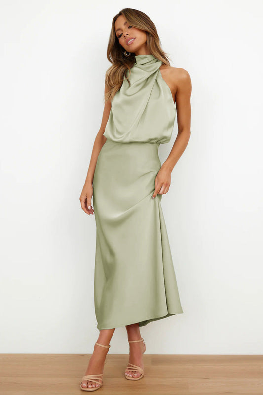 Damen Kleid | Halterhals Drapiert Midi