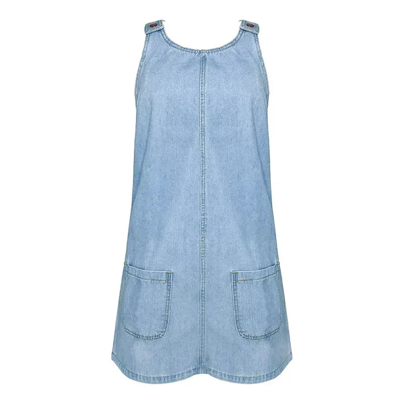 Damen Kleid | Ärmellos Denim Mini