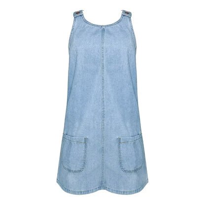 Damen Kleid | Ärmellos Denim Mini