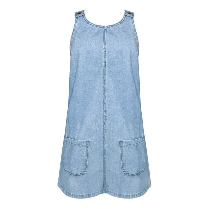 Damen Kleid | Ärmellos Denim Mini