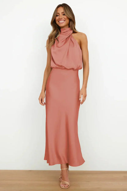 Damen Kleid | Halterhals Drapiert Midi