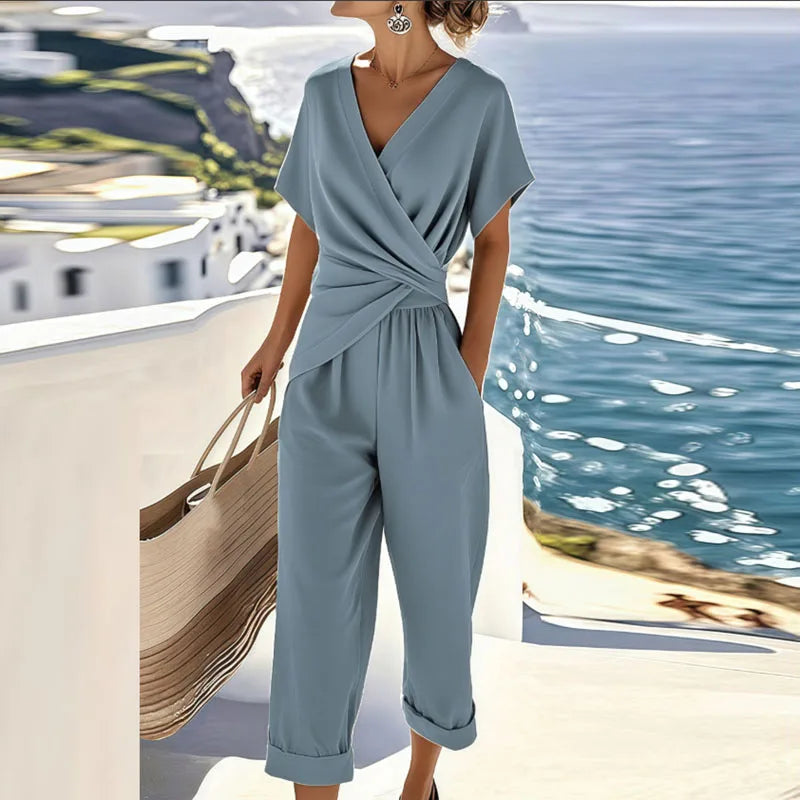 Damen Zweiteiler | Wickelbluse und Hose