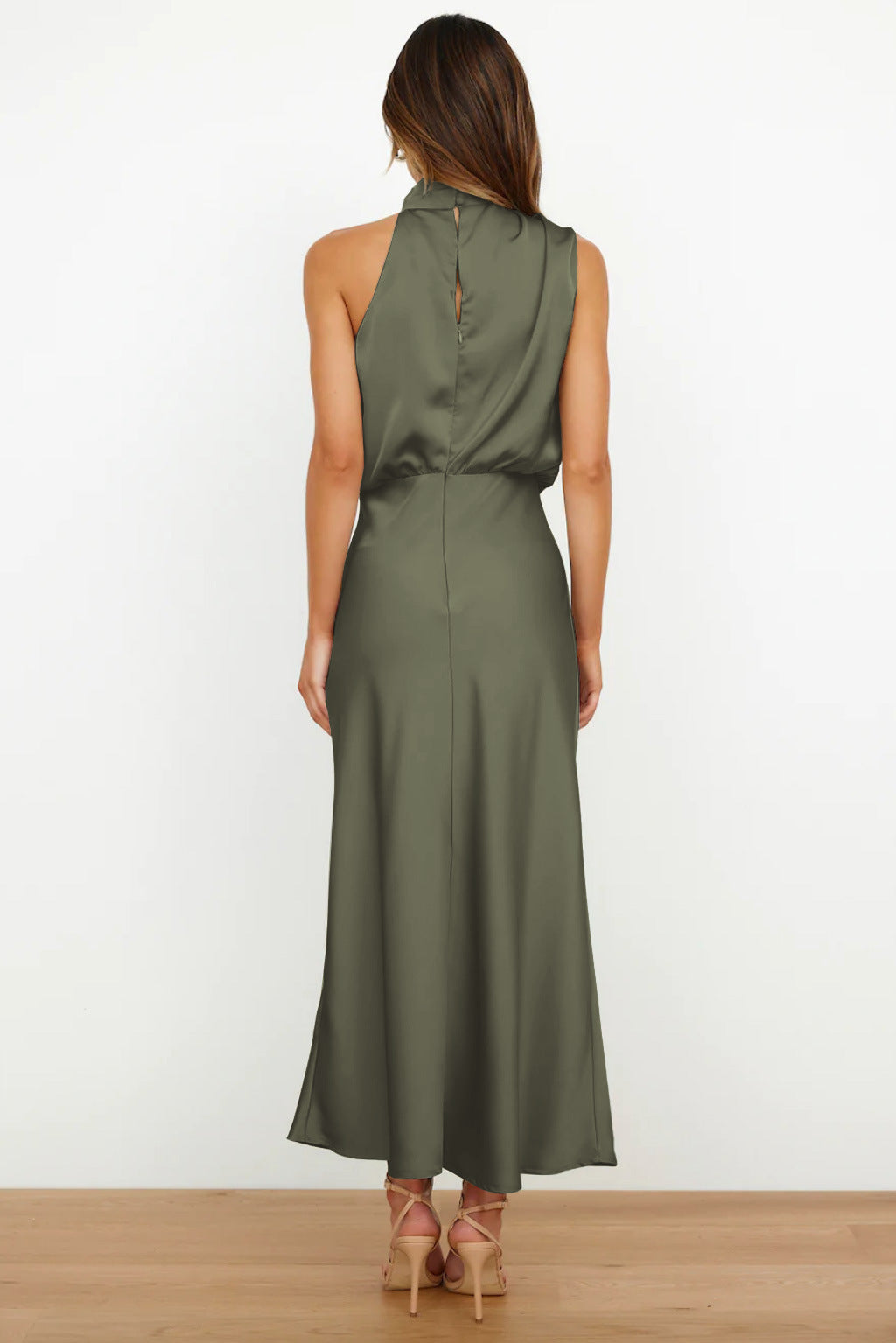 Damen Kleid | Halterhals Drapiert Midi