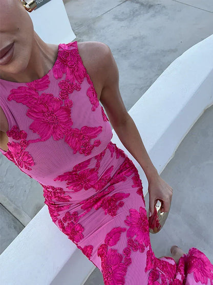 Damen Abendkleid | Florales Muster Maxi