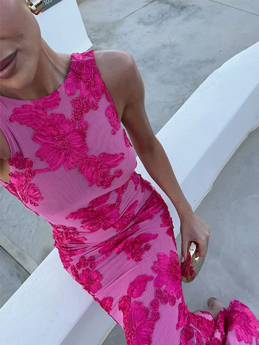 Damen Abendkleid | Florales Muster Maxi