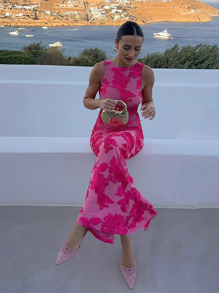 Damen Abendkleid | Florales Muster Maxi