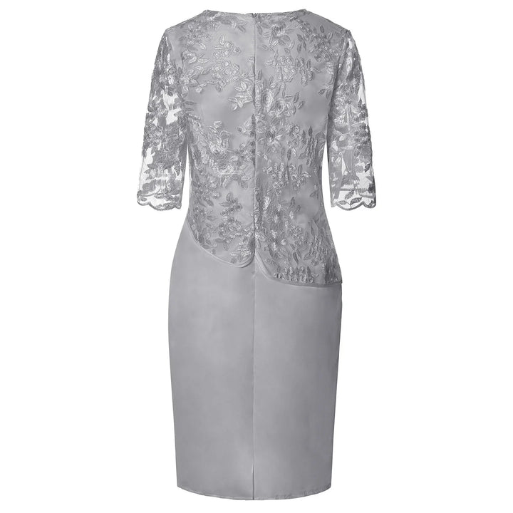 Damen Kleid | Rundhals Spitze Stil Midi