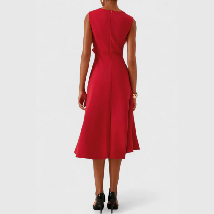 Damen Kleid | Ärmellos Drapiert Midi