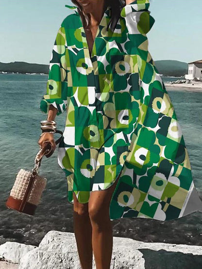 Damen Kleid | Print Lockeres Sommer Midi