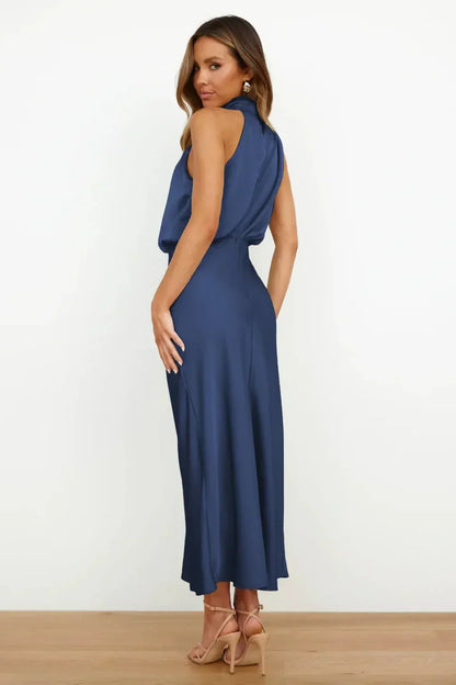 Damen Kleid | Halterhals Drapiert Midi