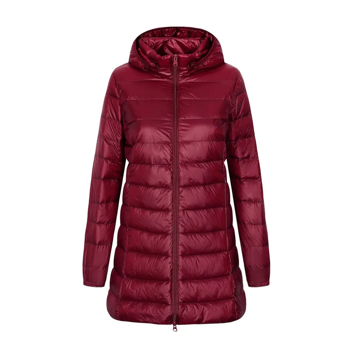 Damen Langer Winter Puffer Mantel | Abnehmbare Kapuze