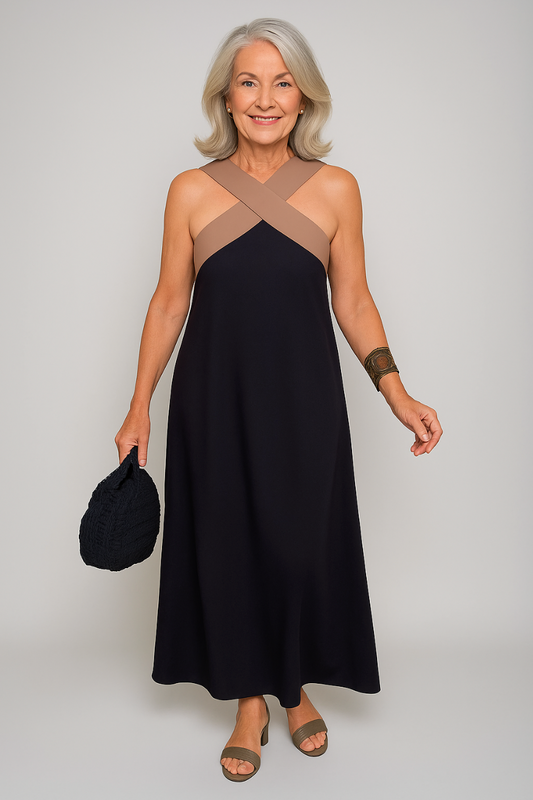 Damen Kleid | Kreuzträger Ärmellos Maxi