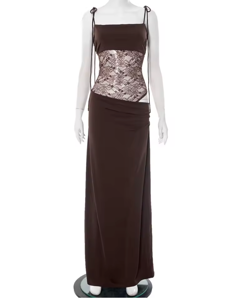 Damen Abendkleid | Spitze Stil Cut-Out Maxi