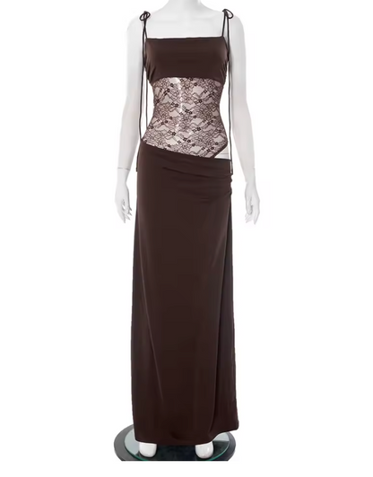 Damen Abendkleid | Spitze Stil Cut-Out Maxi