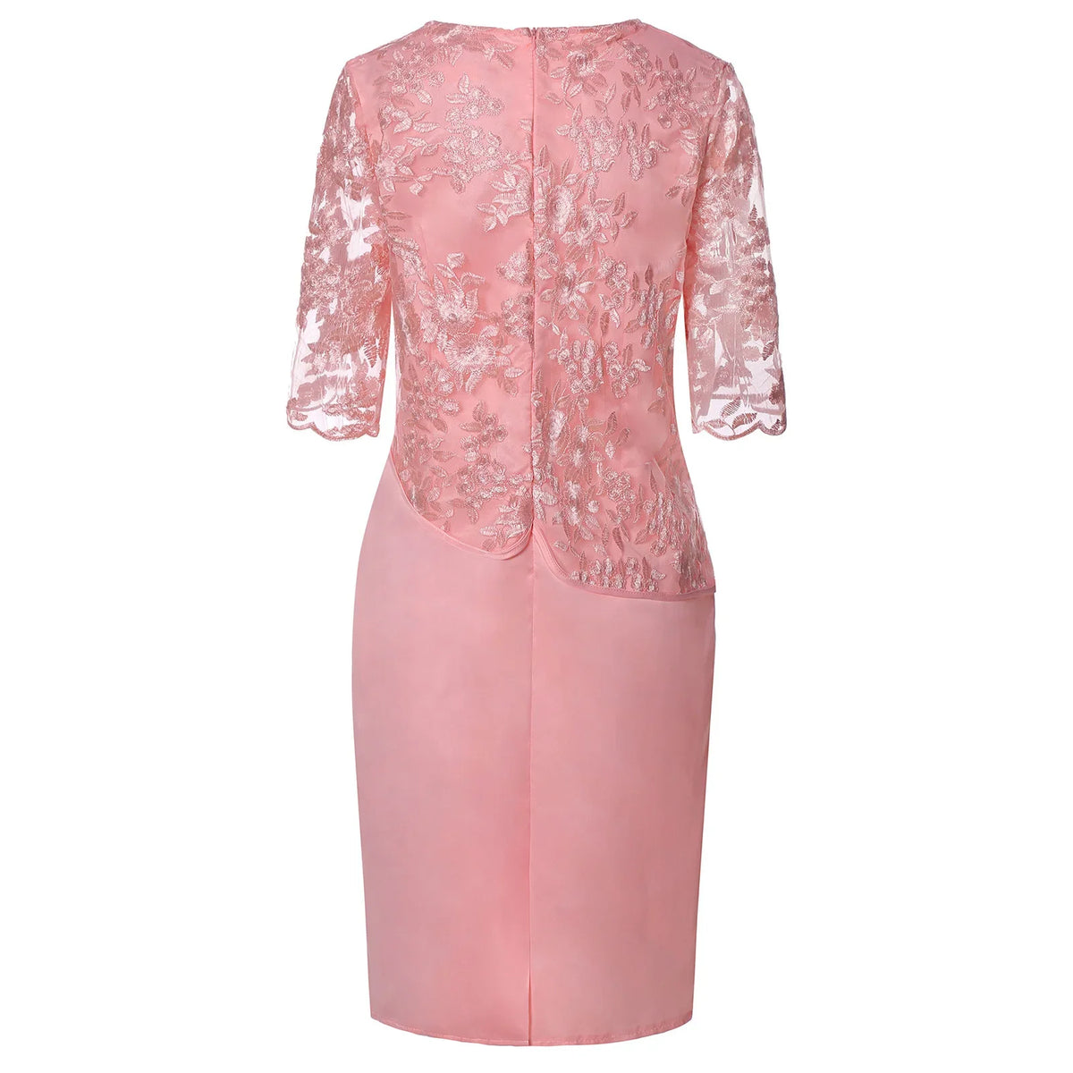 Damen Kleid | Rundhals Spitze Stil Midi
