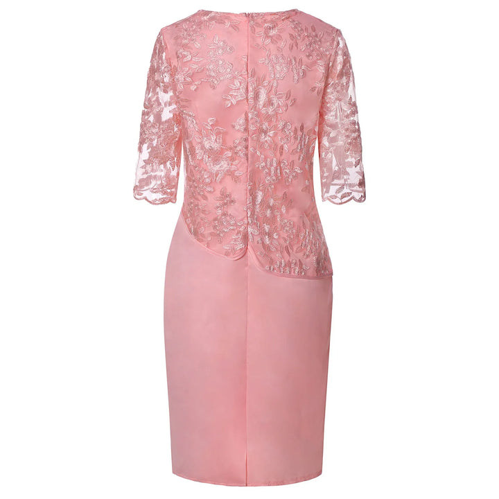Damen Kleid | Rundhals Spitze Stil Midi