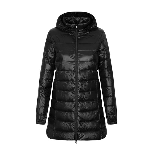 Damen Langer Winter Puffer Mantel | Abnehmbare Kapuze