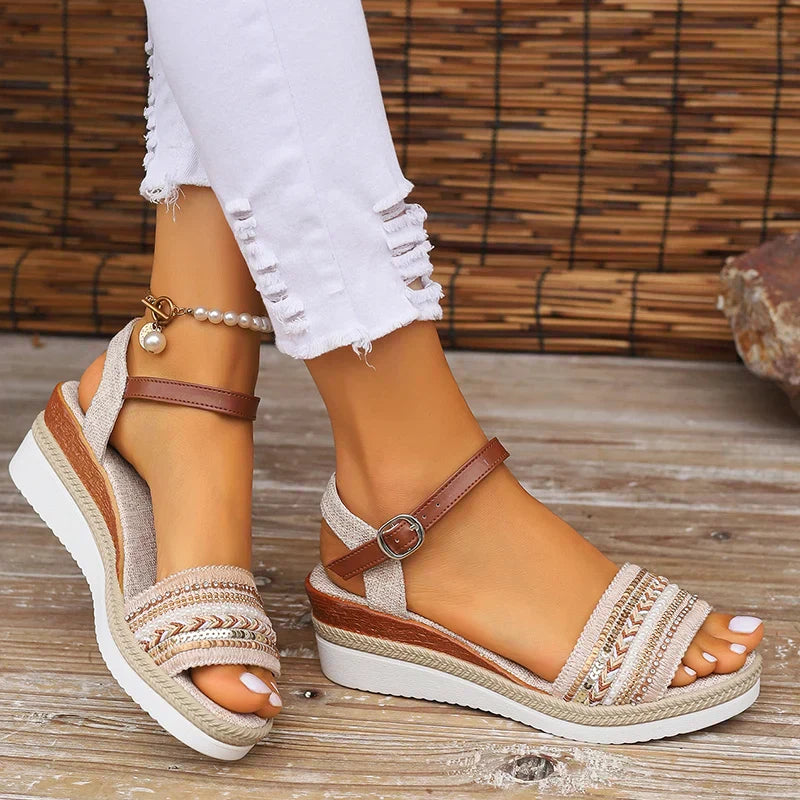 Damen Sandalen | Keilabsatz Riemen