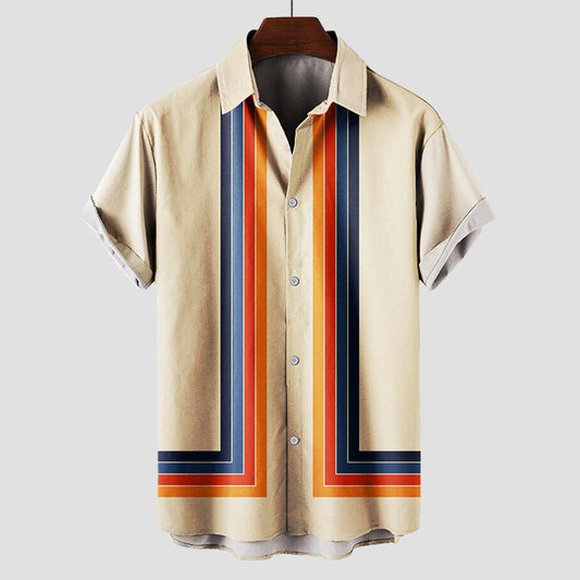 Herrenhemd | Kurzarm Streifen Design