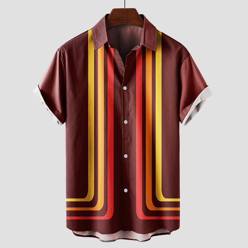 Herrenhemd | Kurzarm Streifen Design