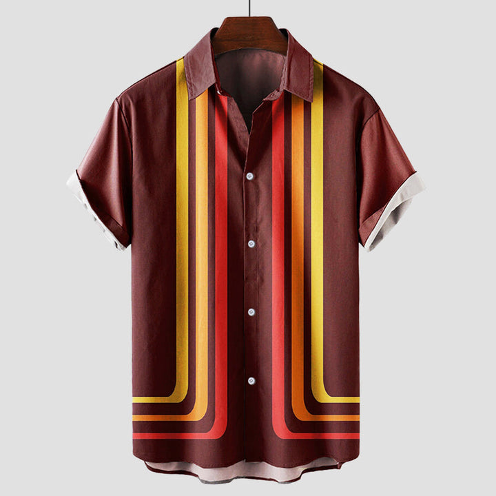 Herrenhemd | Kurzarm Streifen Design