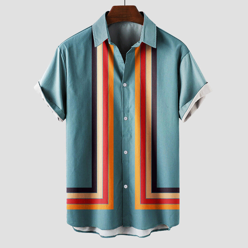 Herrenhemd | Kurzarm Streifen Design