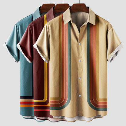 Herrenhemd | Kurzarm Streifen Design