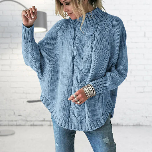 Pullover Damen Rollkragen | Strukturiertes Strickmuster