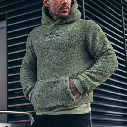 Pullover Herren Langarm Hoodie | aus Fleece mit Kapuze und Tasche