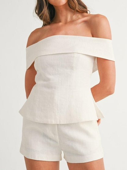 Damen-Zweiteiler | Schulterfreies Top und Shorts