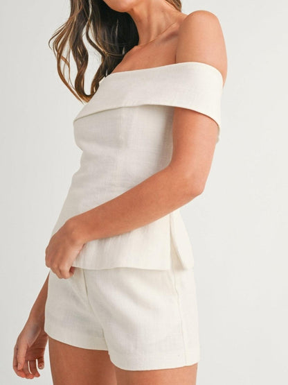 Damen-Zweiteiler | Schulterfreies Top und Shorts