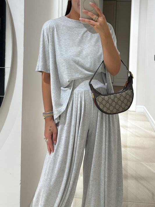 Damen Zweiteiler | Casual Oberteil und Weite Hose