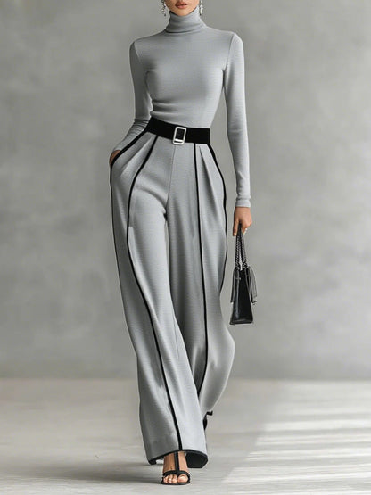 Damen Zweiteiler | Rollkragen Oberteil und Hose