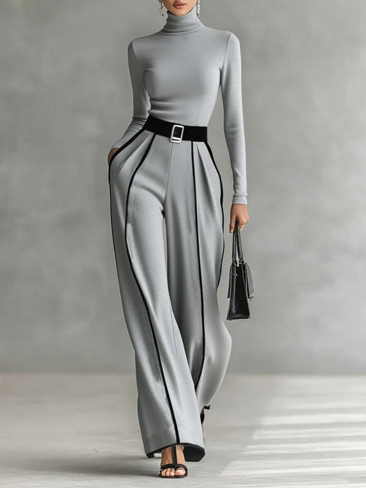 Damen Zweiteiler | Rollkragen Oberteil und Hose