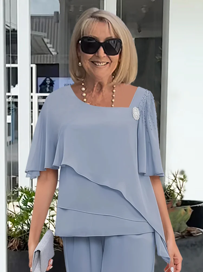 Damen-Zweiteiler | Asymmetrischer Top und Hose