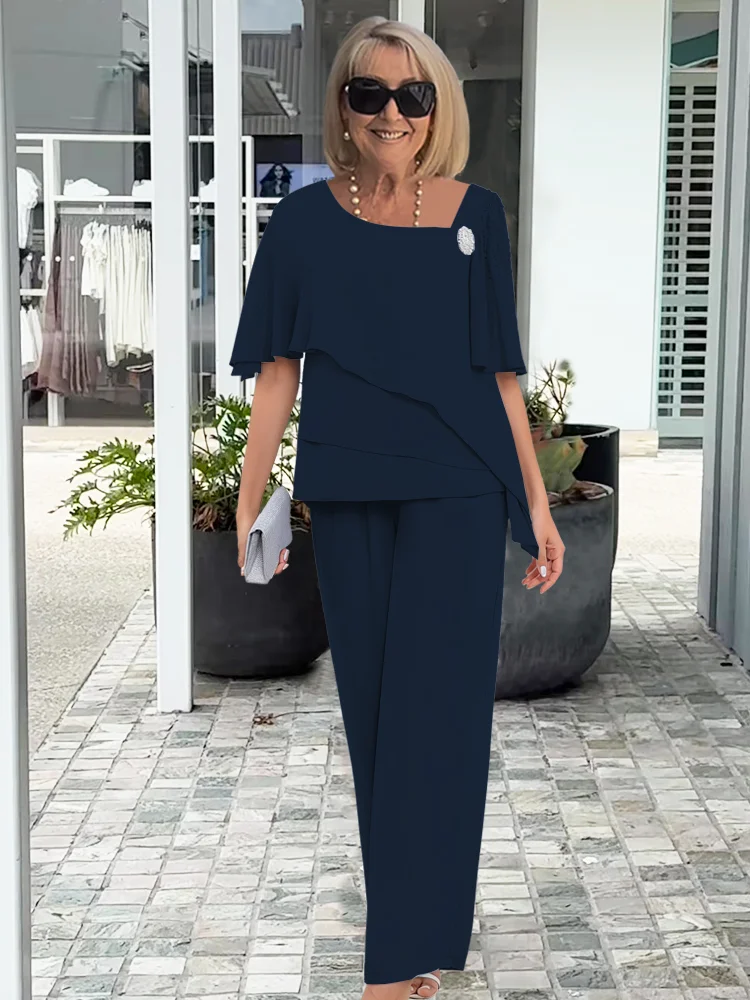 Damen-Zweiteiler | Asymmetrischer Top und Hose