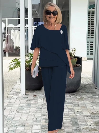 Damen-Zweiteiler | Asymmetrischer Top und Hose