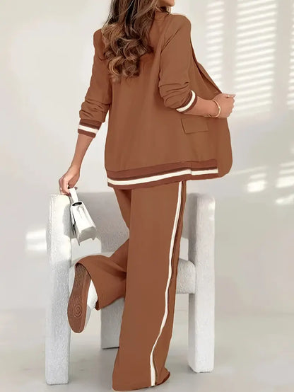 Damen Zweiteiler | Blazer und Weite Hose Set