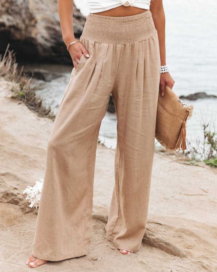 Damen Hosen | Weites Bein mit Gummibund