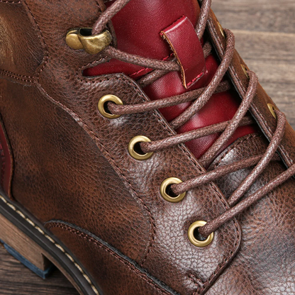 Herrenstiefel | Schnürung Reißverschluss Profilsohle